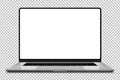 Laptop modern frameless with blank screen isolated on transparent background