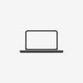 Laptop monochrome icon. Vector illustration.