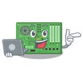 With laptop motherboard isolated with in the characater