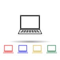 Laptop multi color style icon. Simple thin line, outline vector of computer parts icons for ui and ux, website or mobile Royalty Free Stock Photo