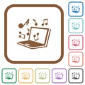 Laptop music simple icons