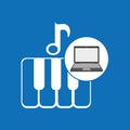 Laptop music technology keyboard piano