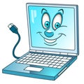 Cartoon laptop or notebook computer