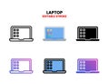 Laptop notebook icon set with different style Royalty Free Stock Photo