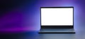 Laptop Notebook isolate blank screen display mockup pc. Copy space Royalty Free Stock Photo