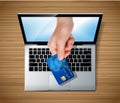 Laptop - online banking service concept Royalty Free Stock Photo