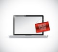 Laptop online fraud sign banner illustration