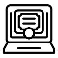 Laptop online lesson icon outline vector. Education espanol