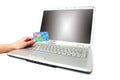 Laptop online purchase Royalty Free Stock Photo