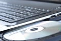 Laptop with open CD drive Royalty Free Stock Photo