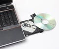 Laptop with open CD tray Royalty Free Stock Photo