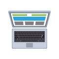Laptop open computer topview symbol