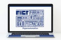 Hyperautomation concept displayed on a laptop showcasing digital technology and innovation