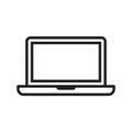 Laptop outline icon, modern minimal flat design style. Notebook computer, vector illustration Royalty Free Stock Photo