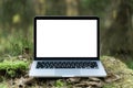 Laptop outside concept. Royalty Free Stock Photo