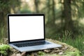 Laptop outside concept. Royalty Free Stock Photo