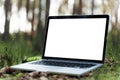 Laptop outside concept. Royalty Free Stock Photo