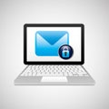 Laptop padlock email data secure Royalty Free Stock Photo