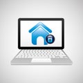 Laptop padlock web page data secure