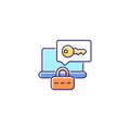 Laptop password requirement RGB color icon