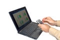 Laptop PDA hand Royalty Free Stock Photo