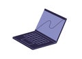 Laptop, personal computer. Open notebook icon. Screen and keyboard, touchpad. Digital gadget, device with display. Abstract PC Royalty Free Stock Photo