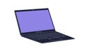 Laptop, personal computer, open screen, display and keyboard. Portable mobile device, modern technology. Notebook