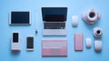 Laptop, phone, tablet, and various electronics Royalty Free Stock Photo