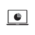 Laptop pie chart logo vector logo template Royalty Free Stock Photo