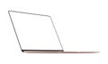 Laptop Pink Mock Up With Blank Frameless Screen - Left Perspective View