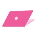 laptop pink study work doll icon element Royalty Free Stock Photo