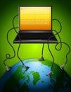 Laptop Plugged Into Earth Royalty Free Stock Photo