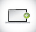 Laptop and plus button illustration design