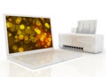 Laptop and printer Royalty Free Stock Photo