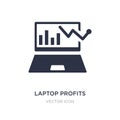 laptop profits graphics icon on white background. Simple element illustration from Business and analytics concept Royalty Free Stock Photo