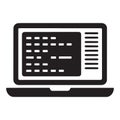Laptop with programing code in screen design vector illustration graphic Royalty Free Stock Photo