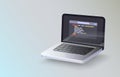 Laptop programming code, project app, developer computer. Vector