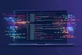 Laptop with Programming Code Screen, Software Development, Coding, Web Design, Technology Background Royalty Free Stock Photo