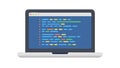 Laptop Programming Code Software Development, vector design Generative AI Royalty Free Stock Photo