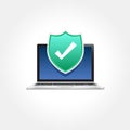 Laptop Protection Shield Icon Royalty Free Stock Photo
