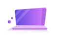 Laptop purple Vector. Cartoon. Isolated art Falt