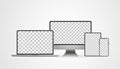 Laptop realistic. Device in mockup style. Set realistic vector devices on a white background. vector