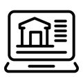 Laptop rent house icon, outline style Royalty Free Stock Photo