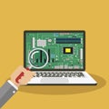 Laptop repair,Computer service, computer store flat illustration concept Royalty Free Stock Photo