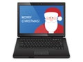 Laptop with santa