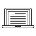 Laptop scenario icon outline vector. Video film