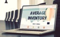 Laptop Screen with Average Inventory Concept. 3D. Royalty Free Stock Photo