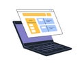 Laptop screen. Browsing internet, web-site. Online content, website interface design, digital data. Surfing virtual