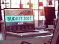 Laptop Screen with Budget 2017 Concept. 3D.