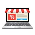 Laptop with and screen buy. Concept online shopping. Royalty Free Stock Photo